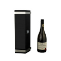 DS customized pentagonal red wine box New design Black PU wine box wood packaging wine box